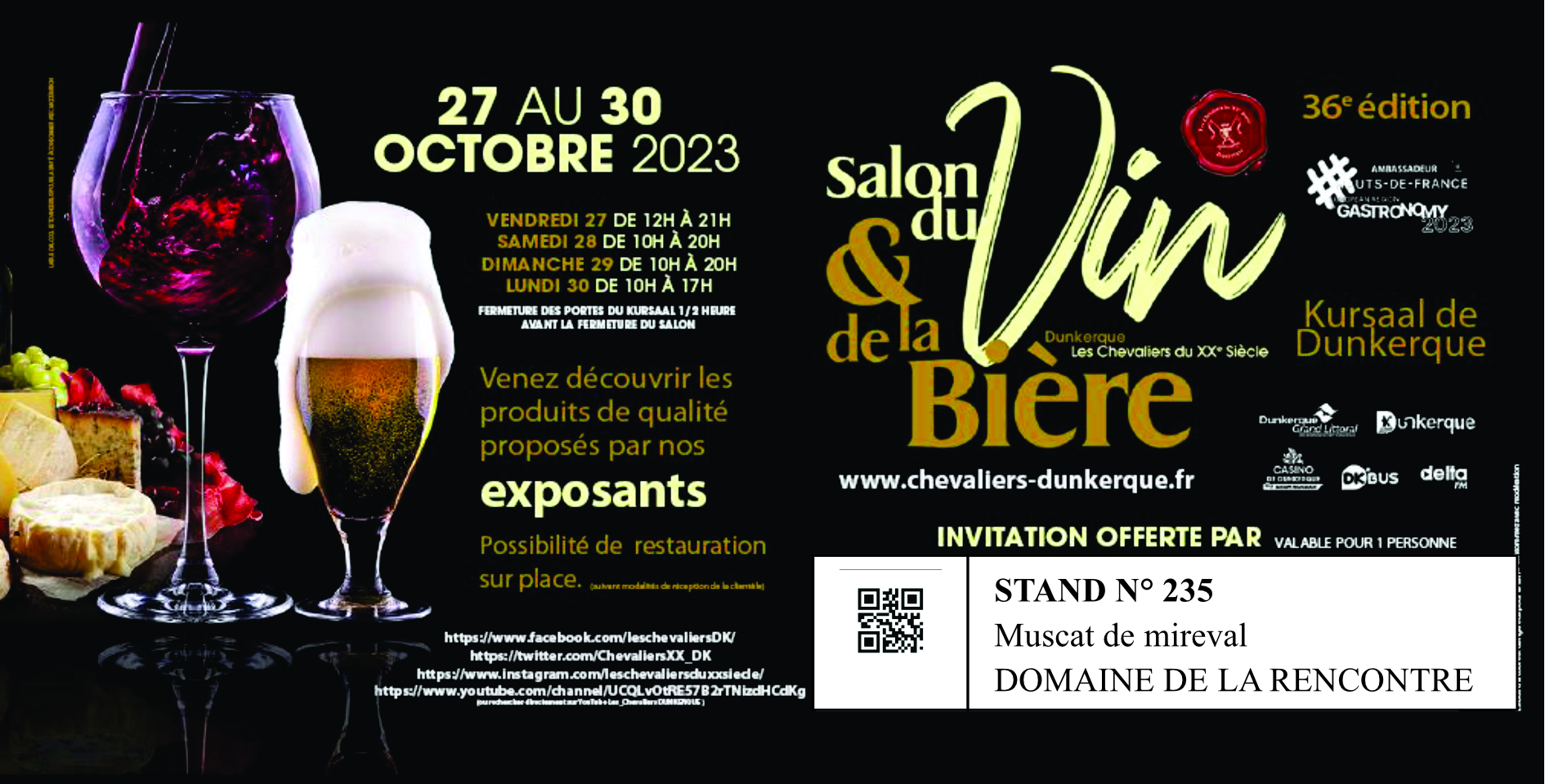 invitation salon du vin et de la bière octobre 2023
